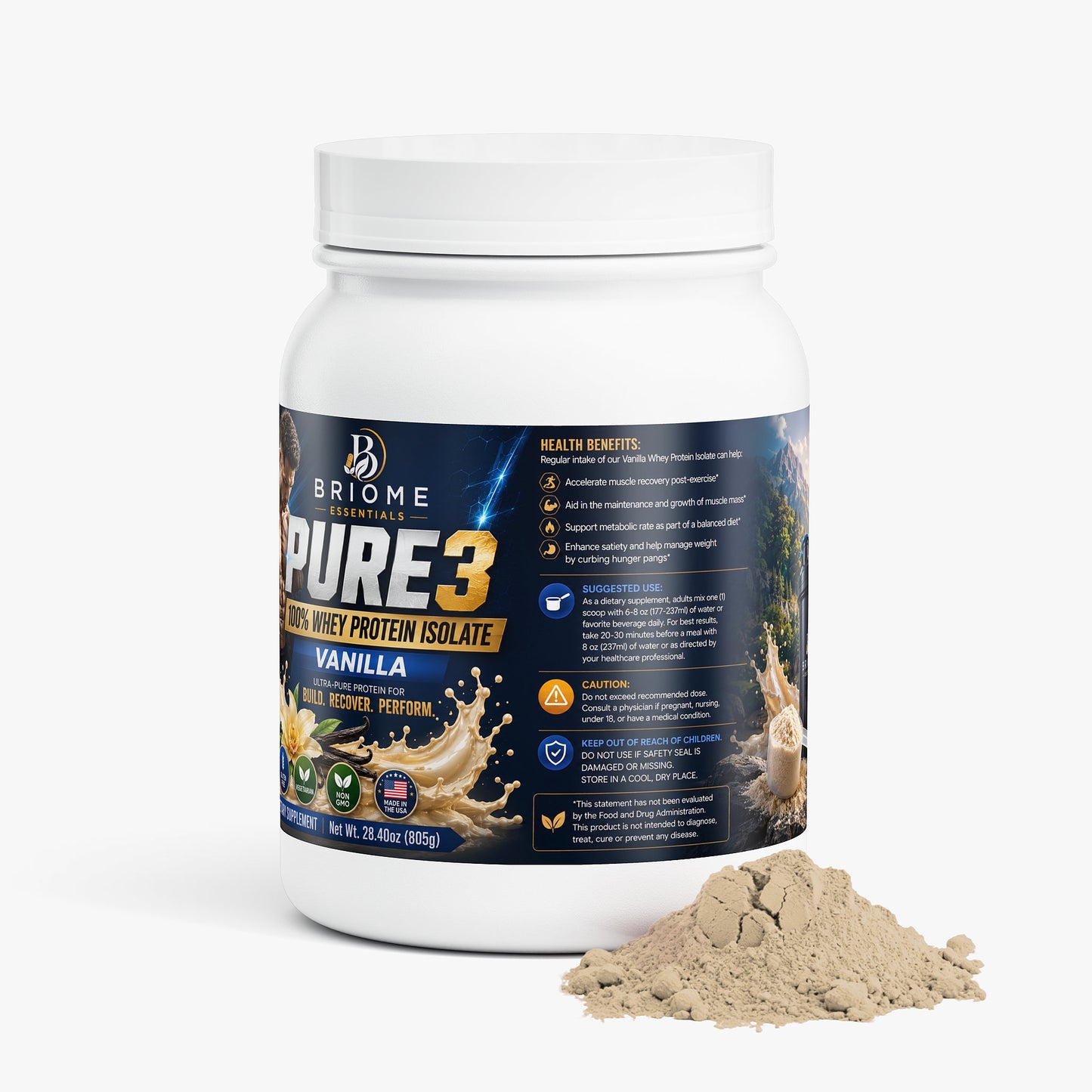 Pure3 100% Whey Protein Isolate (Vanilla)