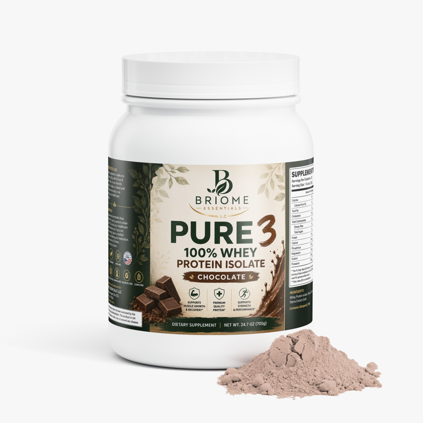 Pure3 100% Whey Protein Isolate (Chocolate)