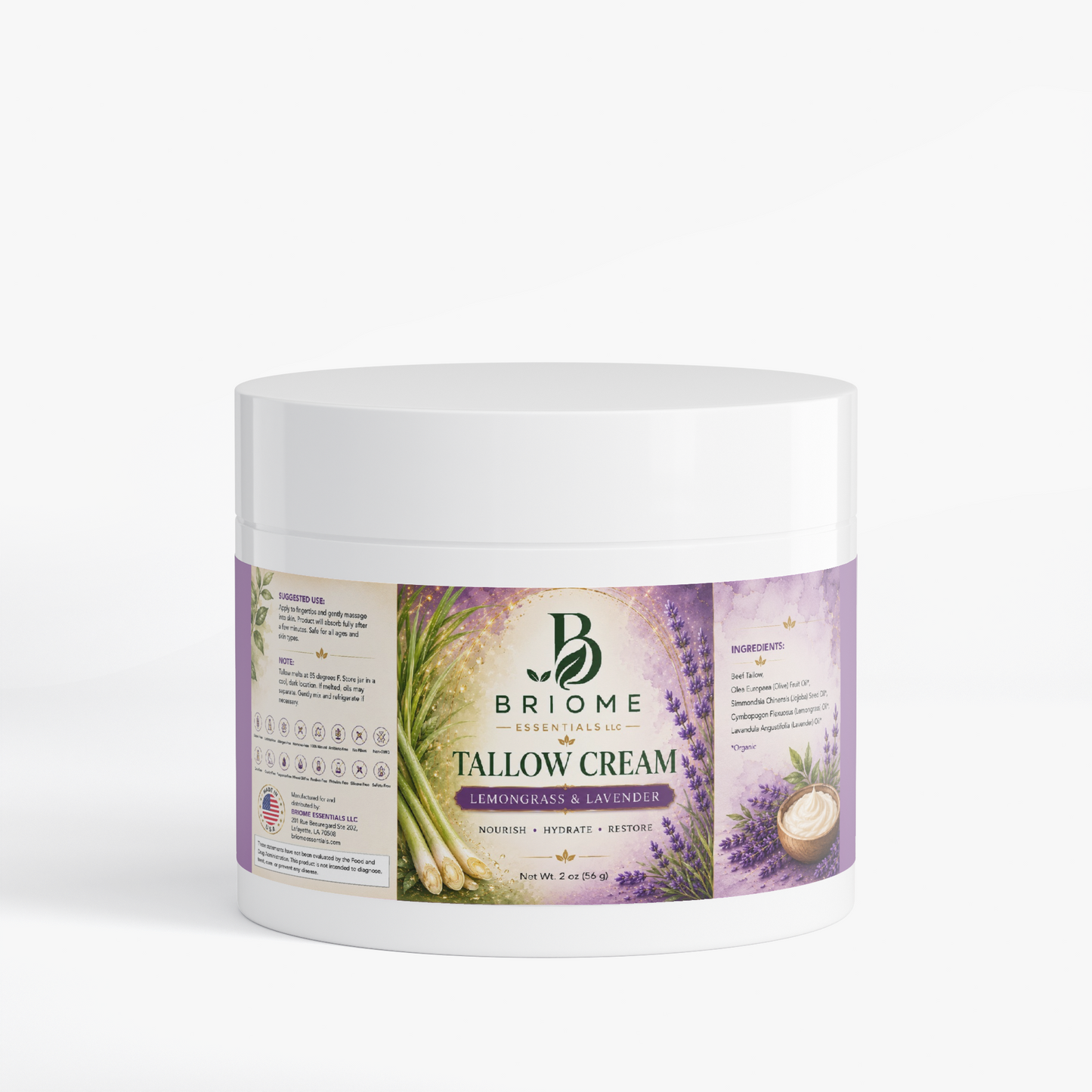 Tallow Cream Lemongrass & Lavender